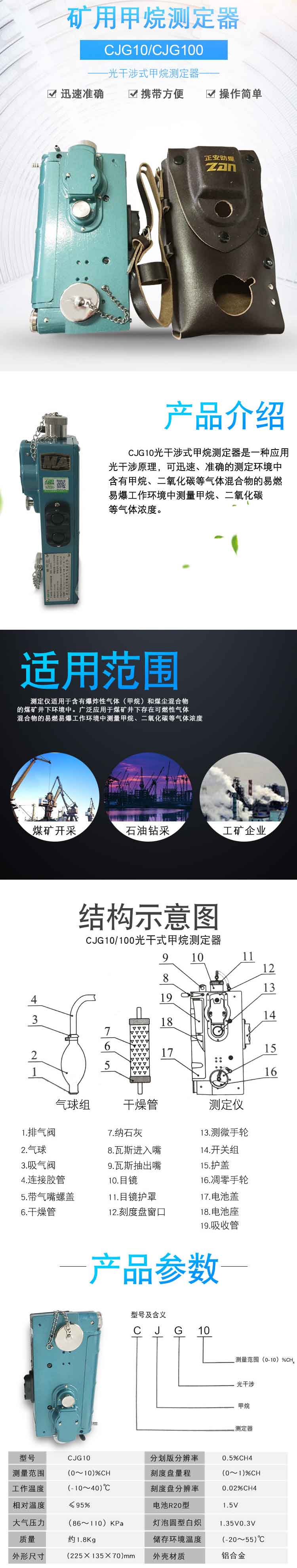 CJG10光干涉式甲烷測定儀器 二氧化碳?xì)怏w檢測